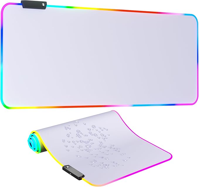 RGB Mousepad Led Mouse Pad, Large Mouse Pad,Led and Big Mouse mat(White)