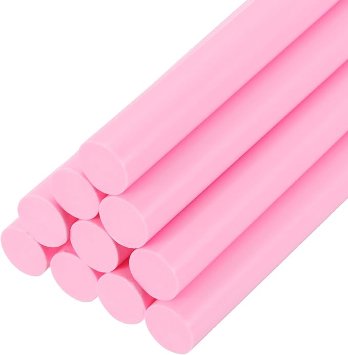 PATIKIL Hot Glue Sticks for Glue Gun, 10 Pcs Colored Hot Melt Adhesive Glue Sticks Bulk for DIY Projects Craft Art Decoration Home Repairs, Pink (7.9" x 0.43")