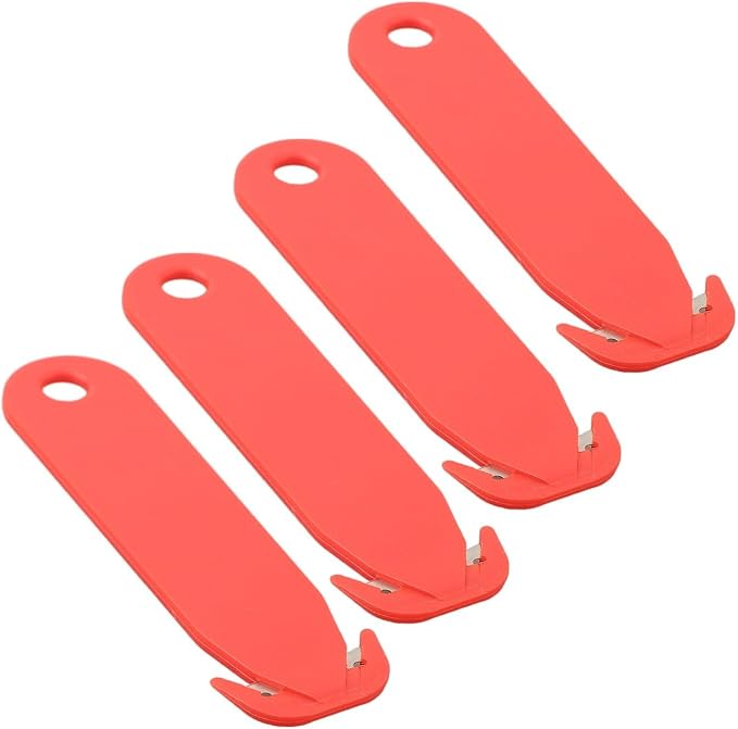 Double-Edged Safety Box Cutter for multi Tool with Stainless Steel Blade and Plastic Handle for Office Home Warehouse Dorm Room Package Opening Red Black 4 Pack Utility (4pcs red)
