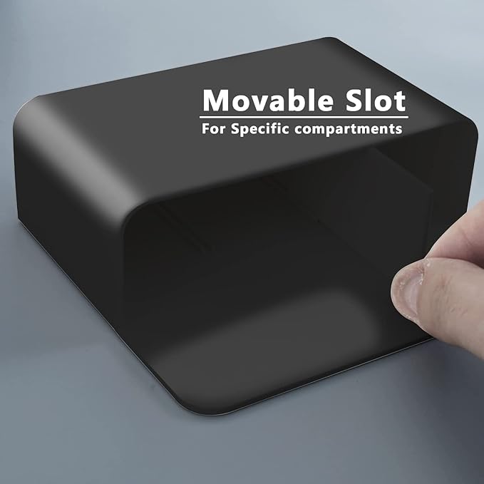 noonebutyou 4-in-1 Magnetic Marker Holder - Dry Erase Marker, Pen Holder, Wall Mount, Self-Adhesive for Whiteboard, Fridge, Home Office, School (Black)