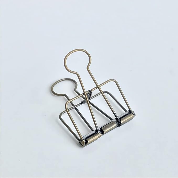20PCS Medium Metal Binder Clips - Bronze, Paper Clamps for Office Supplies, School, Personal Document Organizing