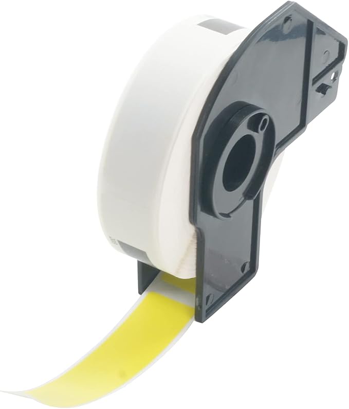 BETCKEY - File Folder Labels Replacement for Brother DK-1203 (0.66 in x 3.4 in), Compatible with Brother QL Label Printers [1 Rolls/300 Labels, Yellow]