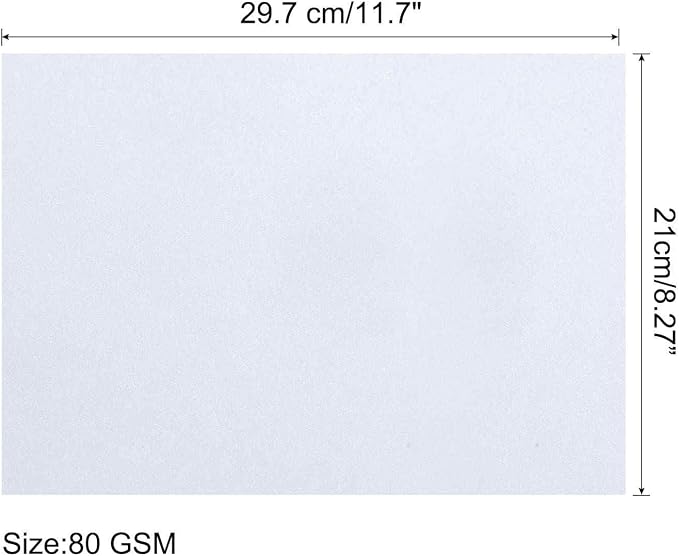 MECCANIXITY 50 Sheets Colored Copy Paper 8.3 x 11.7Inch Printer Paper 80gsm White for Office Printing, Document Copying, Invitations, Forms, Art Projects