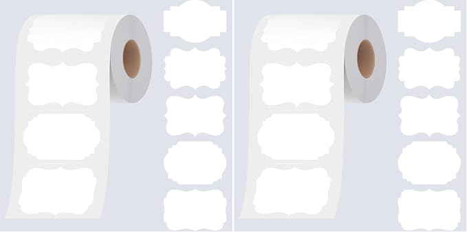 300 PCS White Stickers, 5 Shape Water/Oil/Tear Resistant Blank Stickers Removable with no Residue for Name Tags, File Folders, Food Jars, Gift Tags, Home Office Business Uses (2” x 3”) ﻿ (Pack of 2)