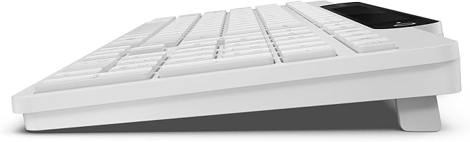 Lenovo 800 Self-Charging Bluetooth Keyboard, Battery-Free Wireless Keyboard with Light-Powered Charging, Multi-Device BT 5.1, Connect Up to 3 Devices, Compatible with Windows, macOS, ChromeOS, White