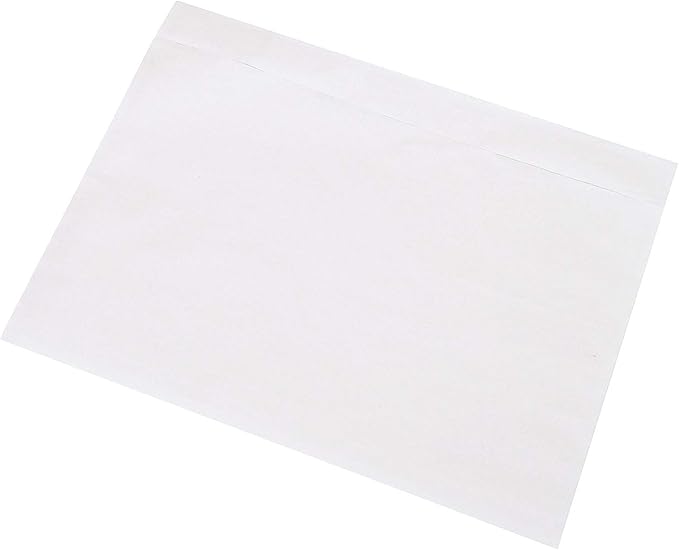 SJPACK 3000 7.5" x 5.5" Clear Adhesive Top Loading Packing List/Label Envelopes Pouches