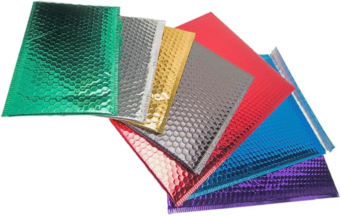 GGR Supplies Metallic Bubble Padded Envelope Mailers, 7.5 X 11 Inches, Waterproof Ultra Resistant Ideal For Packing, Shipping, and Storing. Pack of 25 (Blue)