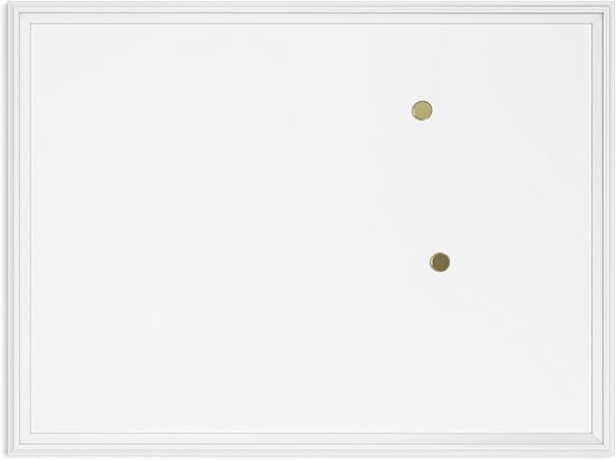 U Brands Farmhouse Magnetic Dry Erase Board White Board, 40" x 30", White Wood Style Frame, Includes 2 Magnets