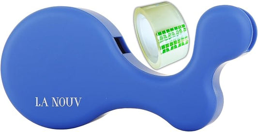 Tape Dispenser for Desk Inclues 1 Roll of Tape, Blue | Home Office Essentials, Aesthetic Desk Accessories, Office Decor, Multiple Colors Available