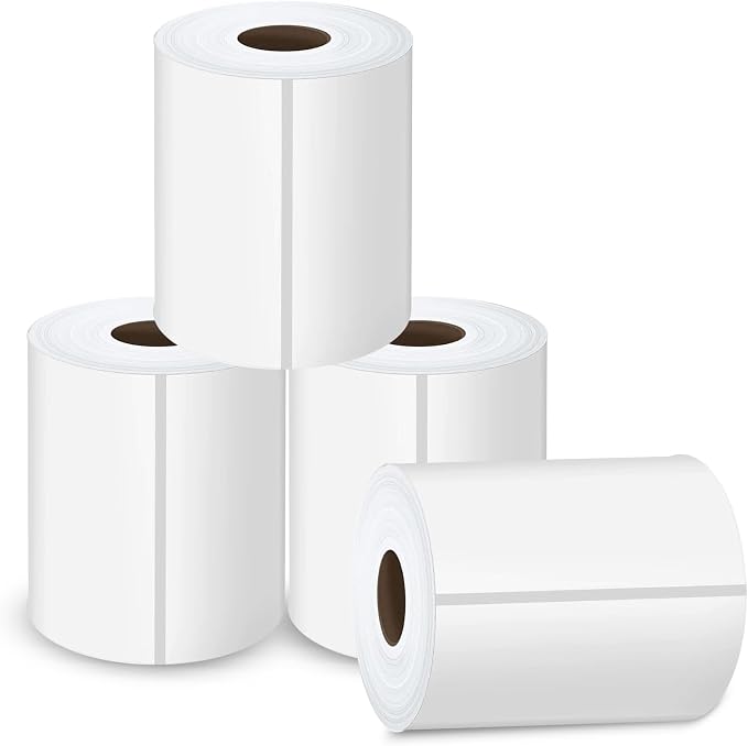 4"x6" Direct Thermal Shipping Labels, 220 Labels/Roll - Thermal Shipping Label Printer Paper Postage Mailing Labels Compatible with Rollo, MUNBYN Label Printer (4 Rolls)