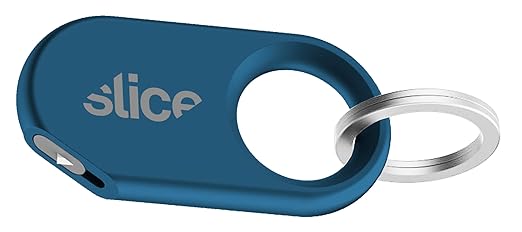 Slice Slicer Pro Box Cutter | Ceramic Keychain Knife and Heavy Duty Micro Cutter | Lasts 11x Longer than Metal | Titanium Blue