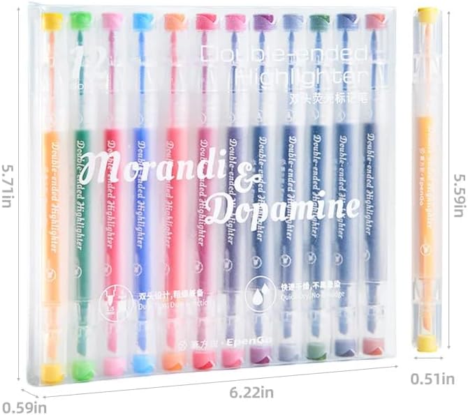 Bible Highlighters No Bleed, Double-Ended 12 Pack Assorted Pastel Colors Highlighter, Chisel and Fine Tips for School & Bible Study, Quick-Dry Pens for Note Taking, Journaling & Art