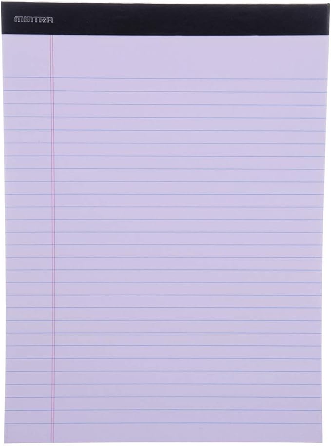 Mintra Office Colorful Legal Pads - Includes 2 Blue, 2 Pink, and, 2 Green Writing Pads, Micro Perforated Lined Sheets, Ideal for Professional & Personal Use, 8.5"x11" Wide Ruled, 6 pack Basic Pastel
