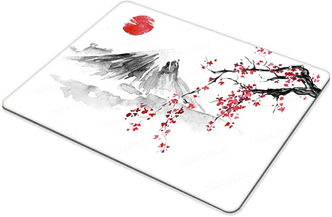 Japanese Sakura, Sun and Mountain Mouse pad Customized Mousepad Non-Slip Rubber Base Mouse Pads for Computers Laptop Office Desk Accessories Mouse pad