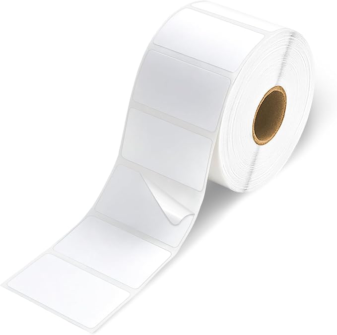 ESSENTIAL 2" x 1" White Direct Thermal Labels for Barcodes, Address | Permanent Adhesive, Compatible with Zebra, Rollo and Other Desktop Printers, 1300 Labels of Roll (1 Roll)