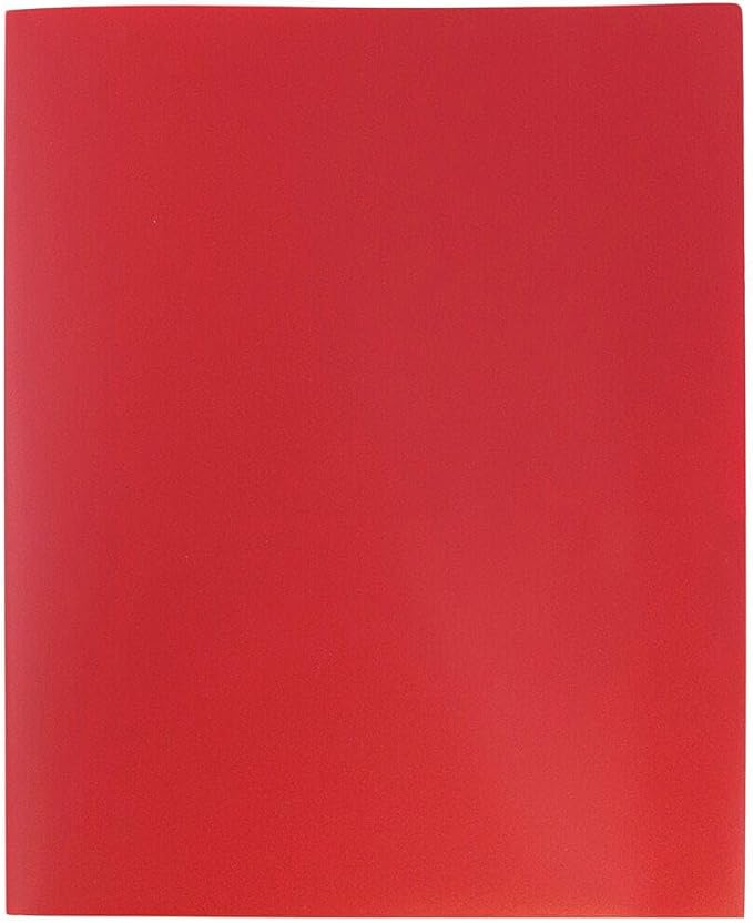 JAM PAPER Plastic 2 Pocket POP Folders - Durable School Folders - Red - Bulk 144/Box