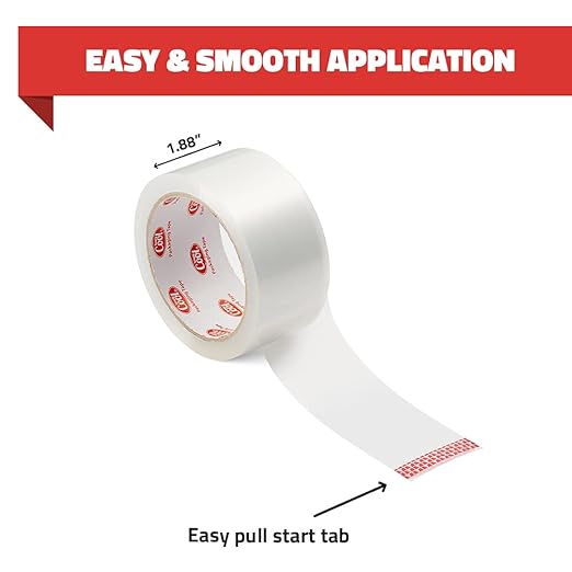 Simply Cool Packing Tape 18 Rolls, Clear Heavy Duty Shipping & Packaging Tape for Boxes, Moving, Mailing & Storage – Strong, 1.88” Wide x 60 Yards Per Roll, 1080 Yards Total