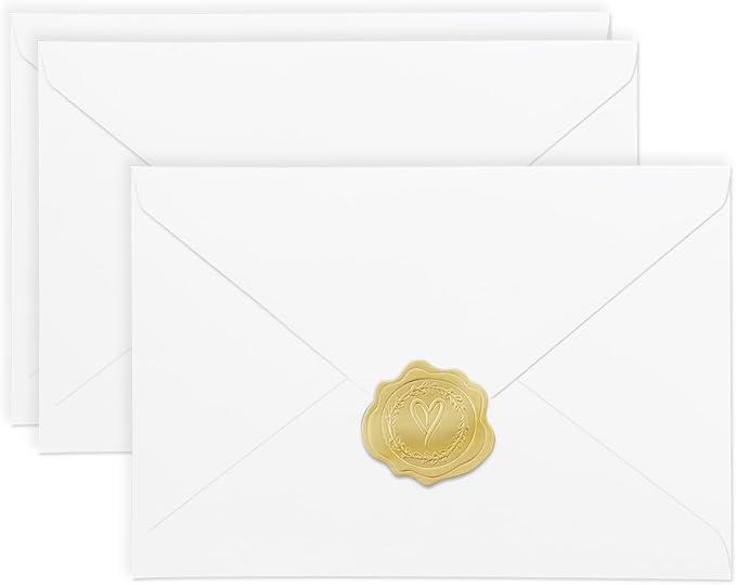 50 PCS White A4 Envelopes for Invitation, 4x6 Envelopes for Greeting Cards | Great for Invitations, Photos, Wedding Invitation, Birthday, Baby Shower, Graduation