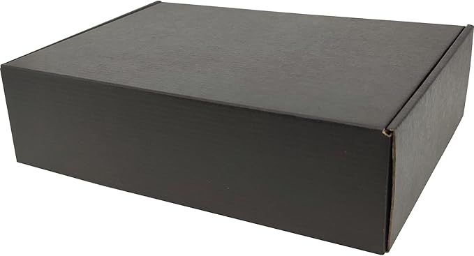 12x9x4 Shipping Boxes Black Mailer Corrugated Cardboard Box Set of 20 | for Packaging, Literature, Packing, Mailing, Storage, Small Business, Moving, Gift, Supplies, Quick Fold, Tab Locking