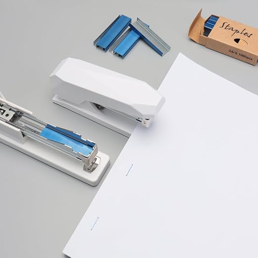 NatSumeBasics 3000 Blue Staples 26/6 Standard Colored Staple Refill for Desk Stapler, 1000 Per Pack, Total 3 Pack Staples (Blue)