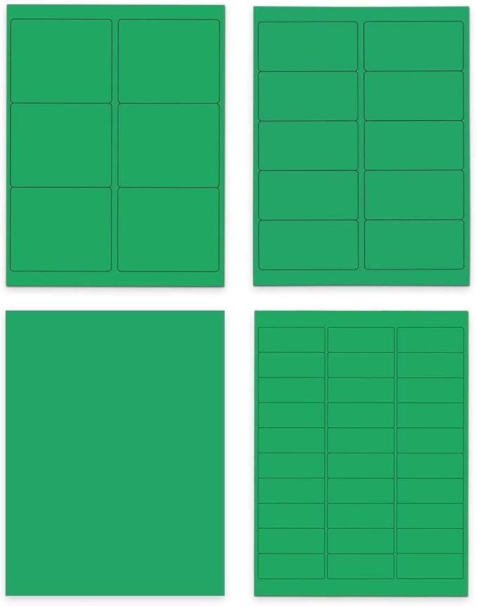 JAM PAPER Shipping & Mailing Address Labels - Multi Size Assortment - Green - 370/Pack
