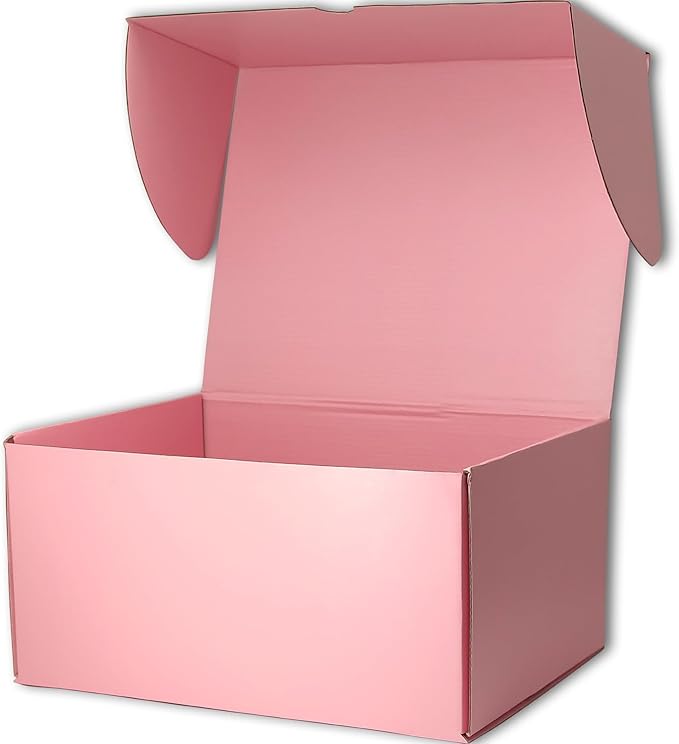 Pink Shipping Boxes for Small Business Pack of 15-12x10x6 inches Cardboard Corrugated Mailer Boxes for Shipping Packaging Craft Gifts Giving Products