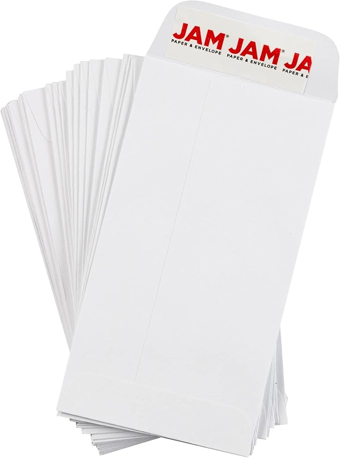 JAM PAPER #5 Coin Business Envelopes with Peel and Seal Closure - 2 7/8 x 5 1/4 - White - Bulk 250/Box
