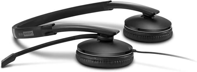 Lenovo Wired ANC Headset Gen 2 (Teams) with Active Noise Cancellation, EPOS BrainAdapt & ActiveGard Tech, Lightweight, USB-C, Plug-and-Play, Zoom Certified, Customizable, Hearing Protection | Includes USB-A converter, travel pouch and 2 year warranty f...