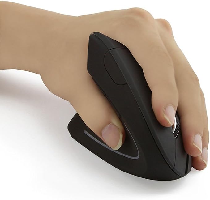 Wireless Mouse Ergonomic Vertical Left-Handed Mouse Ergo LED Light High Precision Optical Cordless Lightweight Left Hand Mice Women Men Gift for PC Computer Laptop Mac Office,1600 DPI,Side Buttons