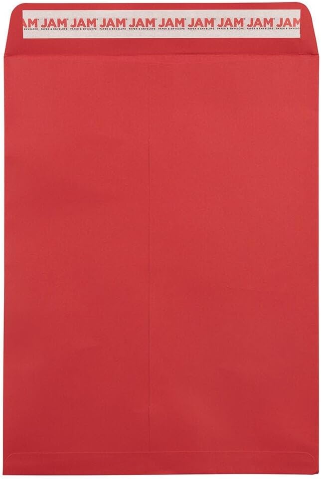 LUXPaper 9 x 12 Open End Envelopes | Peel & Press | Ruby Red | 80lb. Text | 50 Qty