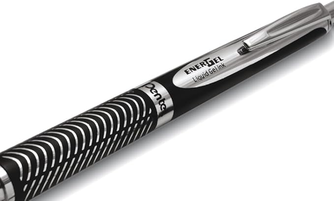 Pentel Retractable Gel Pens, Metal Tip, .7mm, Black Ink (PENBL407AA)