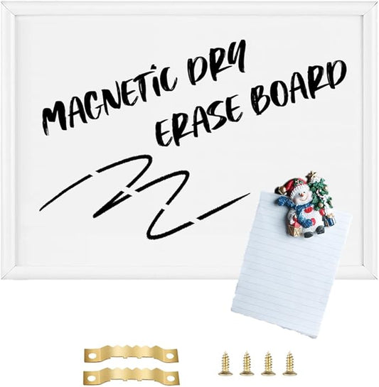 Dry Erase White Board, Magnetic Whiteboard for Wall, Hanging Board for Decoration/Planning/Kitchen Grocery List/Drawing/Memo, for Office/School/Home 11.8"x 15.7"