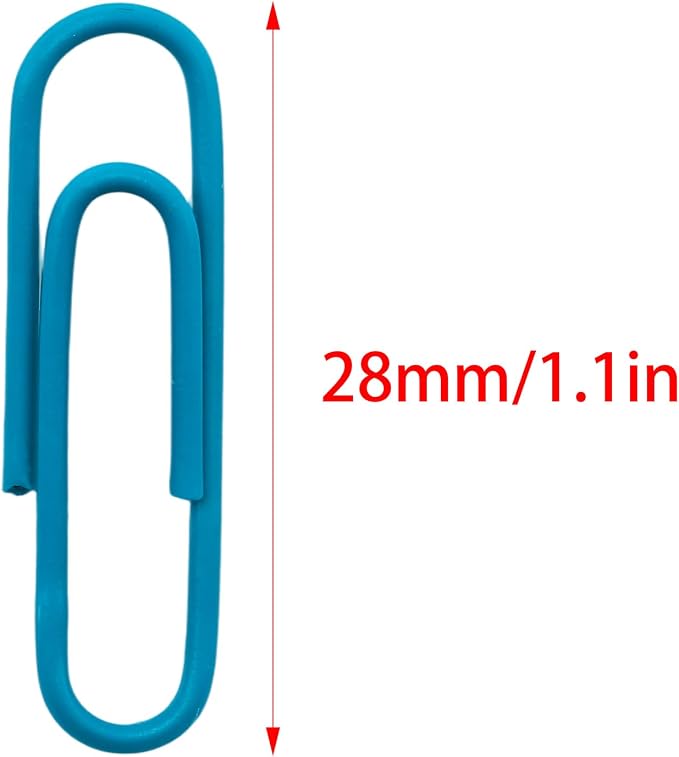100 Pcs Red and Dark Green Paper Clips, 1.1 Inch (28mm) Colorful Paperclips | Vinyl Coated, Colored Paper Clips, Rust Proof, for Office, School, DIY, Bookmarks and Document Organization