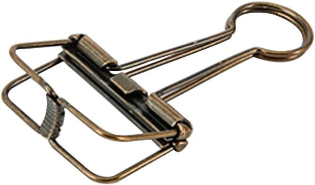 Hollow Out Paper Binder Clip Invoice Bill Clip Office Supplies Pack of 10 (S, Bronze)