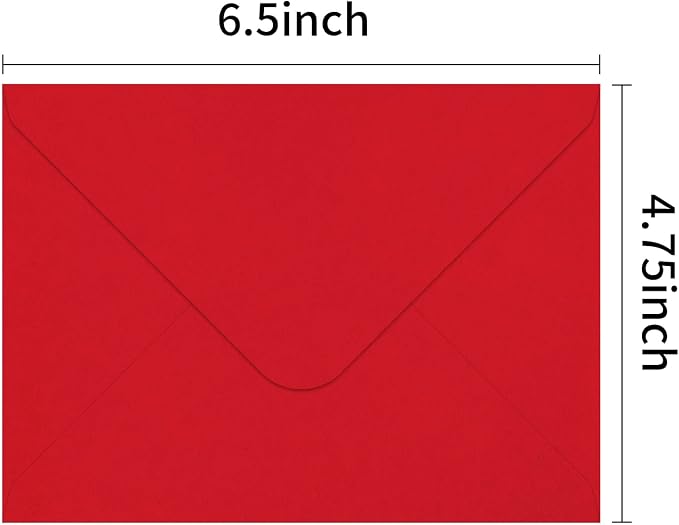 100 Pack 4x6 Envelopes for invitations, Red A6 Envelopes, Photo Envelope, Used for Graduation, Wedding, Baby Shower (Red)
