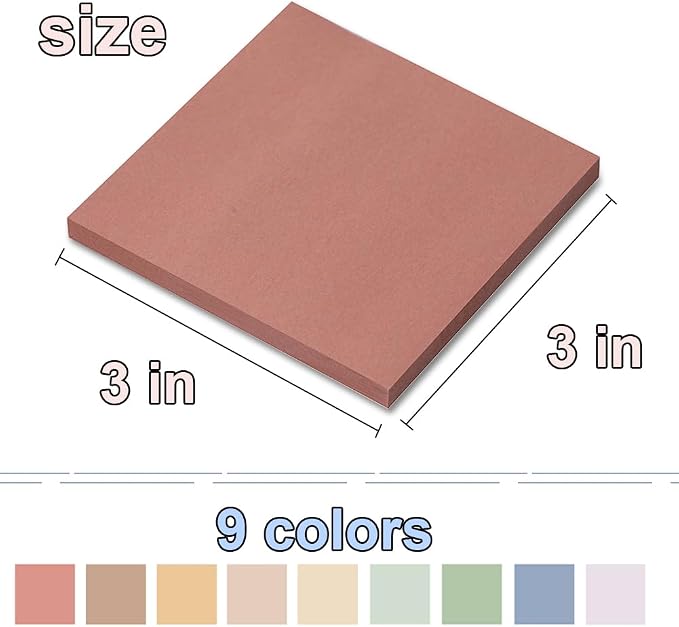 (9 Pack) Pop Up Sticky Notes Refill,3x3 in Popup Notepads,Accordion Stickies Super Sticking Power,Office School Memo Note Pads Vintage Colors,Post on Windows Doors,Recyclable,Easy to Write on