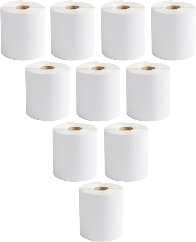4x6 Direct Thermal Shipping Labels, 250 Per Roll, Mailing Thermal Blank Shipping Labels for Zebra 2844 Zp-450 Zp-500 Zp-505 (10 Rolls)