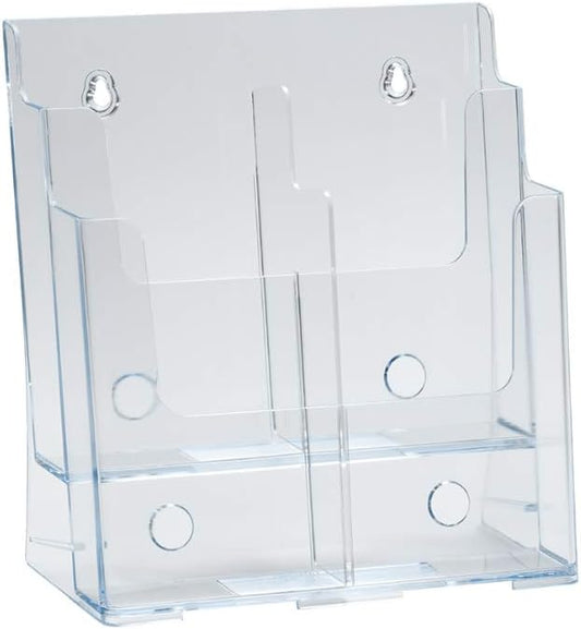 Azar Displays 252381 Two-Tier Four-Pocket Trifold Brochure Holder
