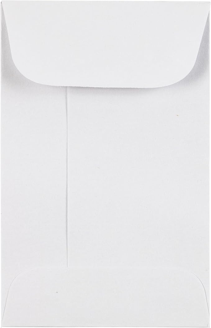 JAM PAPER #1 Coin Business Envelopes with Peel and Seal Closure - 2 1/4 x 3 1/2 - White - 100/Pack