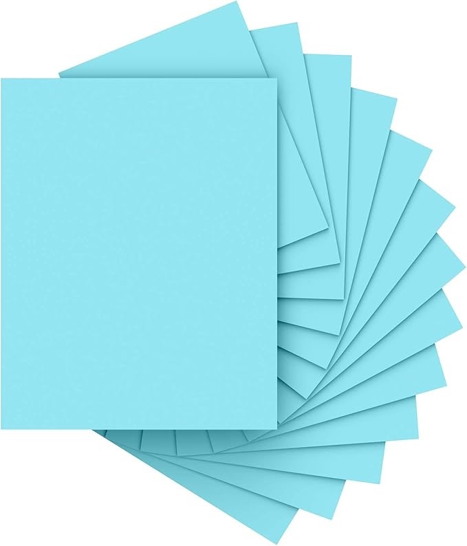 40 Sheets Blue Cardstock Paper 8.5 x 11, Thick Card Stock Paper, Light Blue Cardstock Printer Paper 8.5 x 11, 200 GSM Construction Paper 8 1/2 x 11 for DIY Cards, Invitations, Greeting Cards
