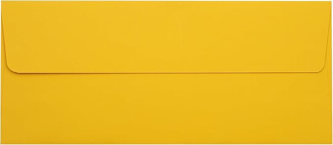 LUXPaper #10 Business Envelopes | Peel & Press | 4 1/8" x 9 1/2" | Sunflower Yellow | 80lb. Text | 50 Qty