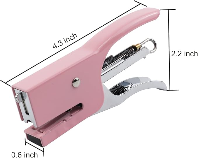 Small Hand-held Stapler Set, 15 Sheet Capacity, Includes 750Pcs Staples and A Staple Remover, Mini Desktop Stapler for Office, School, Home or Travel Use. (Pink)