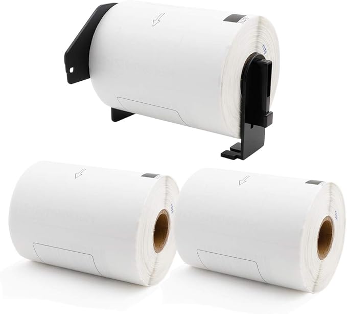 Label KINGDOM Compatible with Brother DK-1241 Die-Cut Large Shipping Label, 4" x 6" (102 mm x 151 mm) 200/Roll for QL-1100 QL-1110NWB Label Printer (3 Paper Roll+1 Reusable Cartridge)