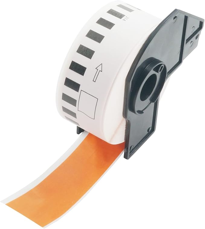 BETCKEY - Continuous Length Labels Replacement for Brother DK-2214 (0.47 in x 100 ft), Compatible with Brother QL Label Printers [1 Rolls/Continuous Labels, Orange]