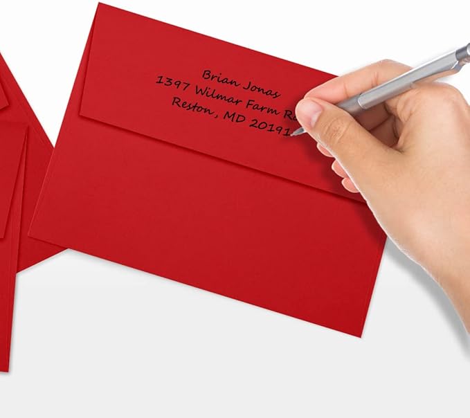 LUXPaper A7 Invitation Envelopes | Peel & Press | 5 1/4" x 7 1/4" | Ruby Red | 80lb. Text | 1,000 Qty
