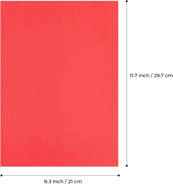 M&G 100 Sheets Red Copy Printing Paper, 8.3 X 11.7 inch Color Printer Papers, Red Construction Paper for Card Making Scrapbooking School Office Party DIY Craft