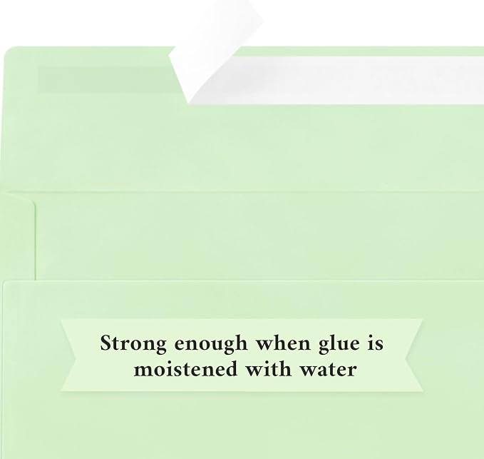 50 Pack #10 Business Envelopes, Light Green Standard Envelopes Self Seal, Letter Size Mailing Envelopes for Checks Letters Invoices Statements Christmas Birthday Graduation Wedding, 4 1/8 x 9 1/2 Inch