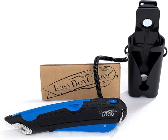 EasyCut 1000 Safe Retractable Box Cutting Utility Knife, Blue, 09780