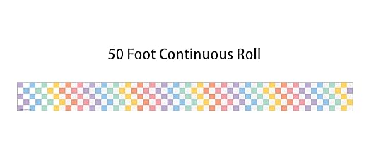 Teacher Created Resources Cool for School Checkers Straight Rolled Border Trim - 50ft - Decorate Bulletin Boards, Walls, Desks, Windows, Doors, Lockers, Schools, Classrooms, Homeschool & Offices