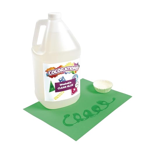 Colorations Washable Clear Glue, 2 Gallons, Dries Clear, Ideal for Slime | School, Office & Home Projects, Craft Supplies, Arts & Crafts Glue